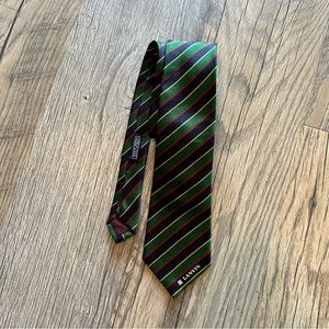Lanvin Paris Striped Silk Tie